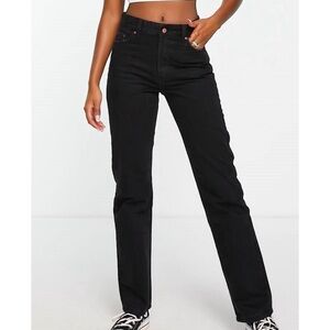 Bershka black high waist straight leg jeans